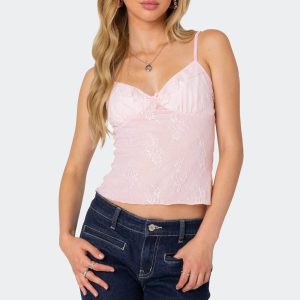 Angelina Sheer Lace Tank Top