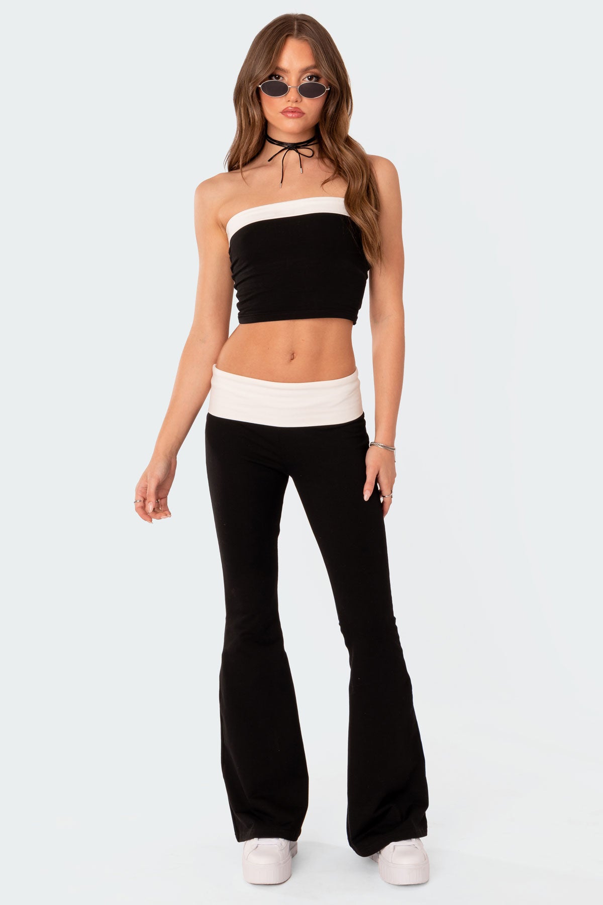 Contrast Fold Over Tube Top - Image 5