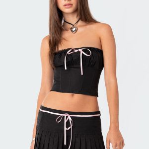 Karmen Gathered Lace Up Corset