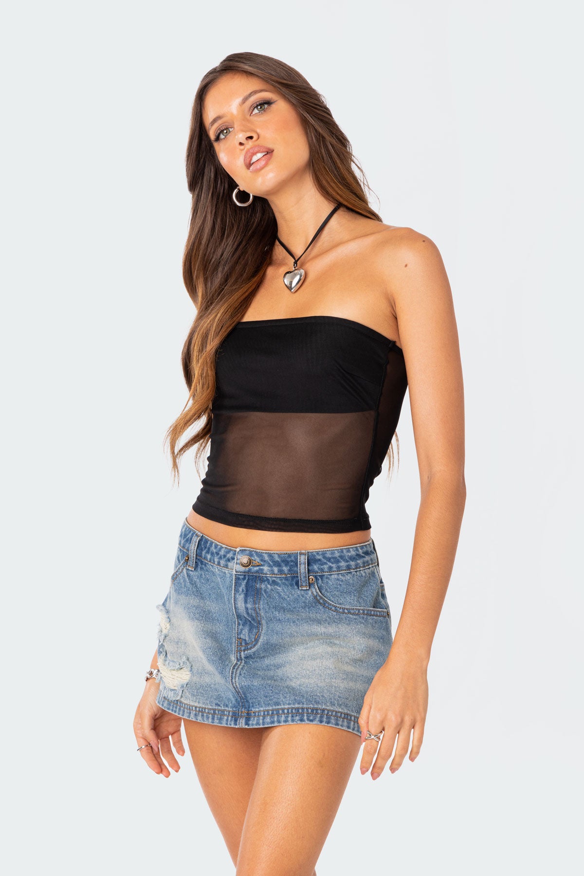 Celestia Sheer Mesh Tube Top - Image 3
