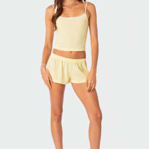 Irene Low Rise Pointelle Micro Shorts
