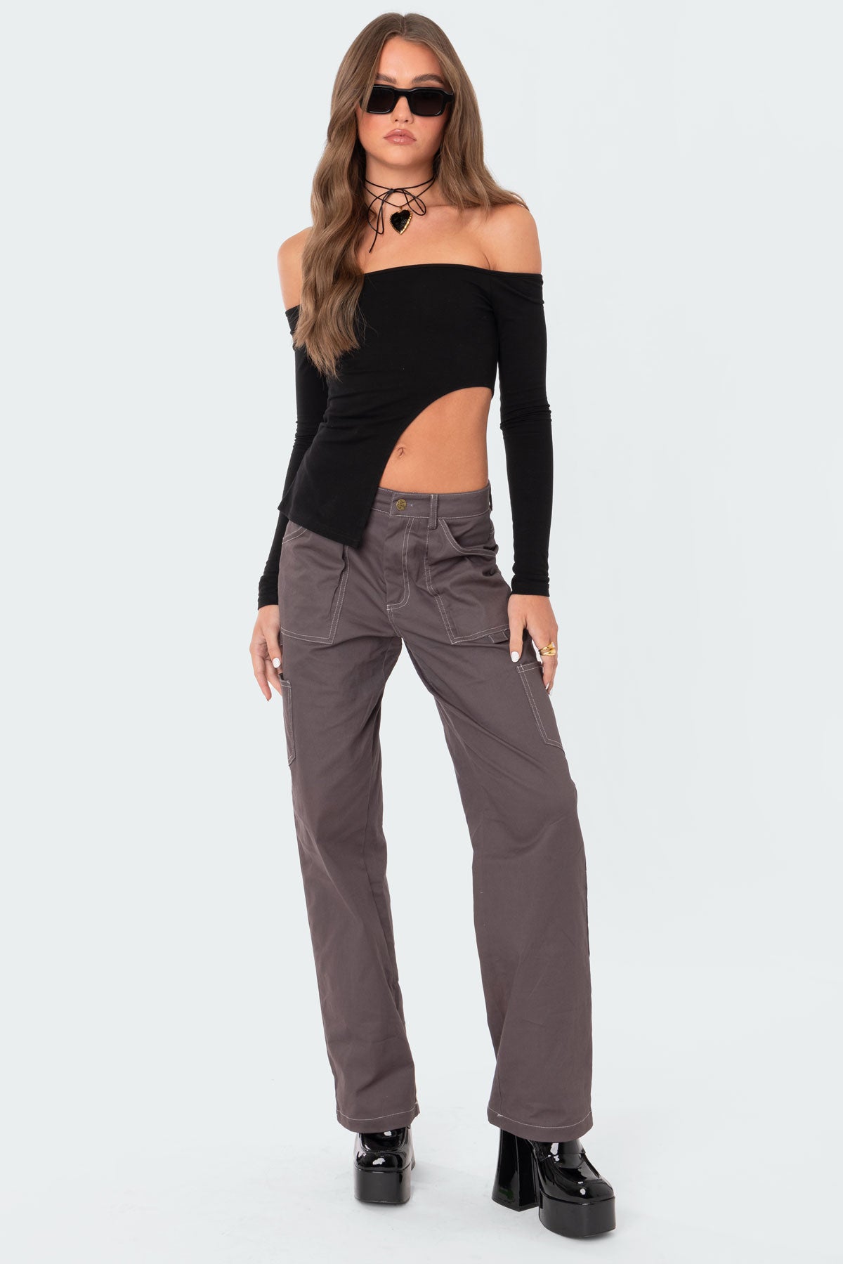 Helena Asymmetric Off The Shoulder Top - Image 3