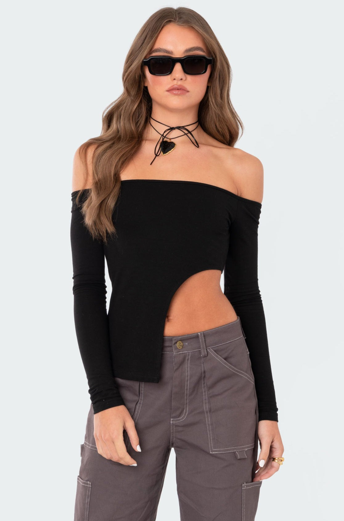 Helena Asymmetric Off The Shoulder Top - Image 2