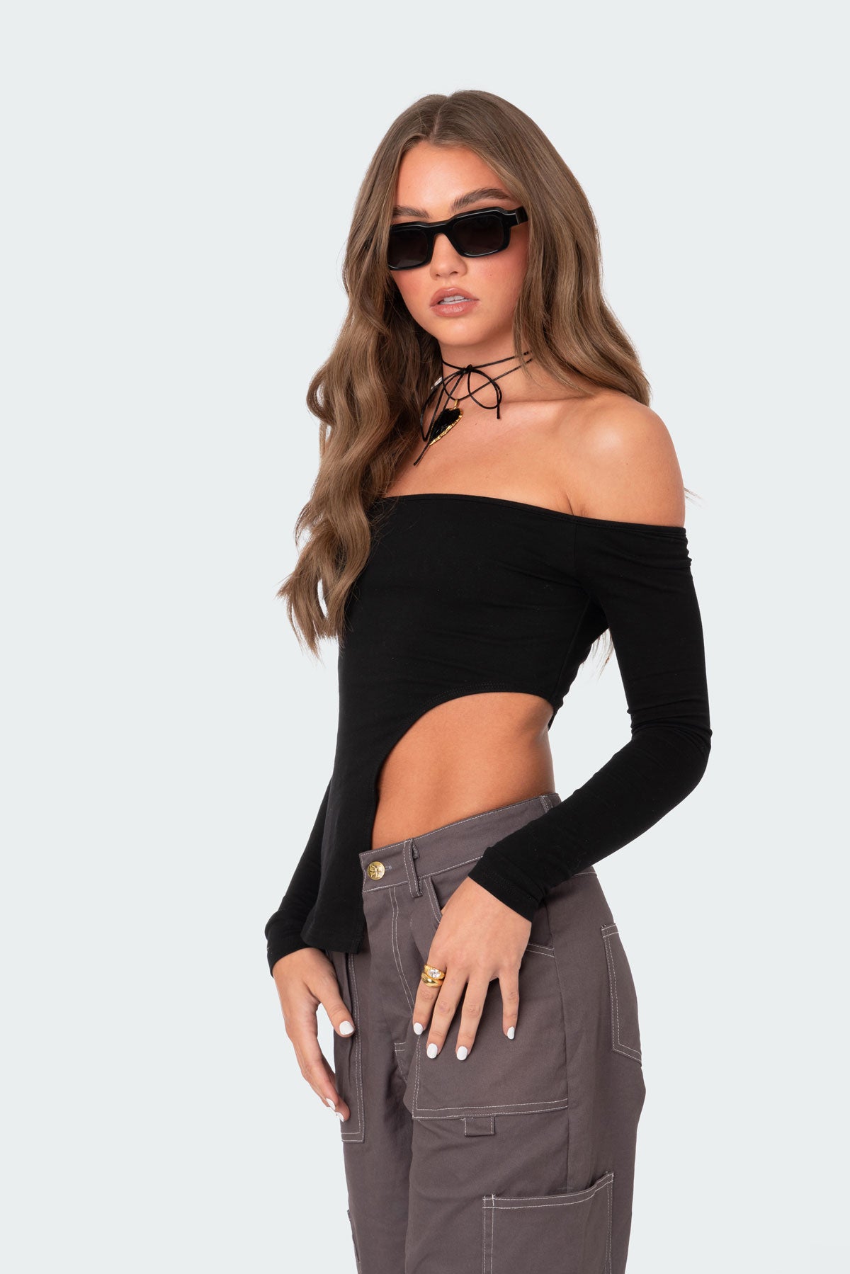 Helena Asymmetric Off The Shoulder Top - Image 4