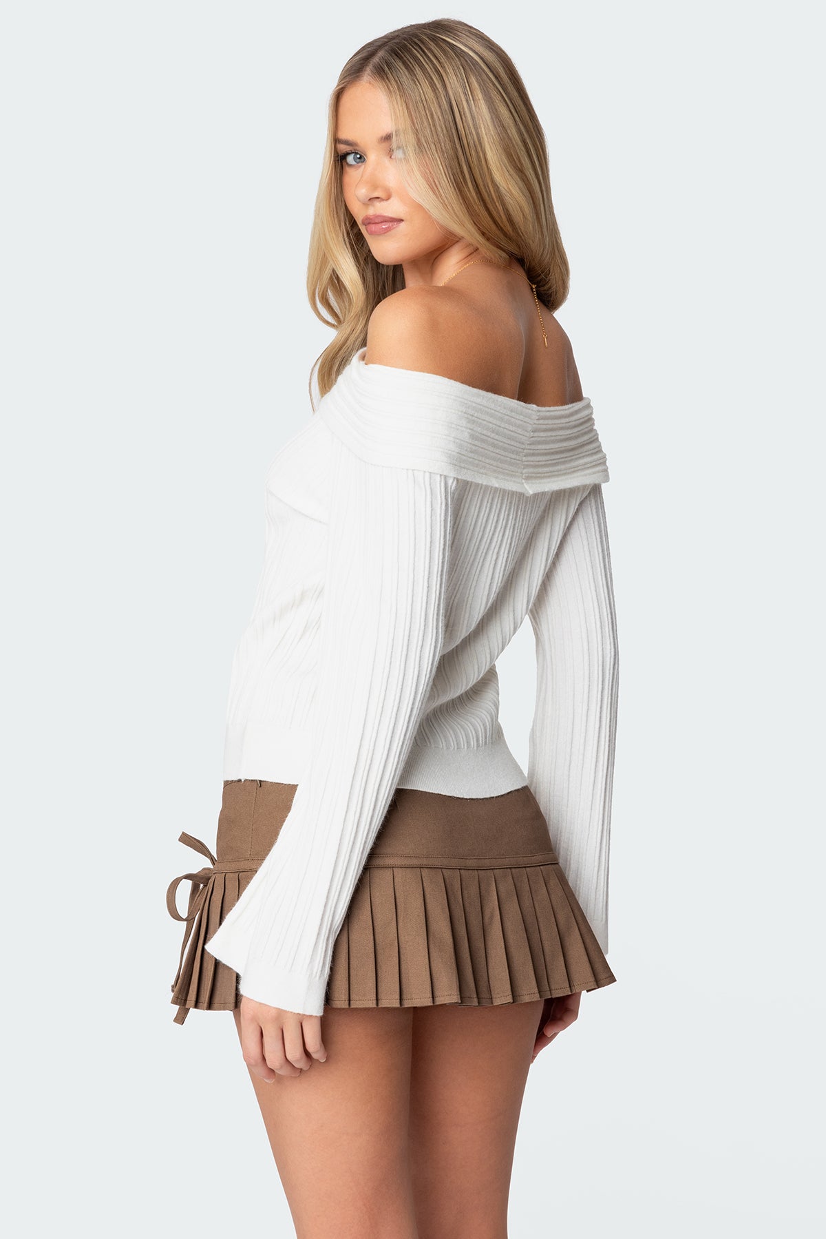 Brandy Fold Over Ribbed Sweater - Image 5