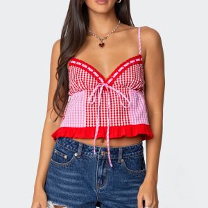 Joanne Mixed Gingham Tank Top
