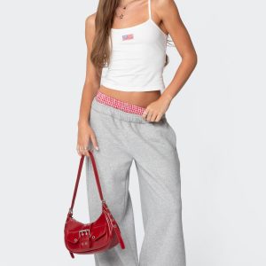 Gingham Boxer Detail Sweatpants