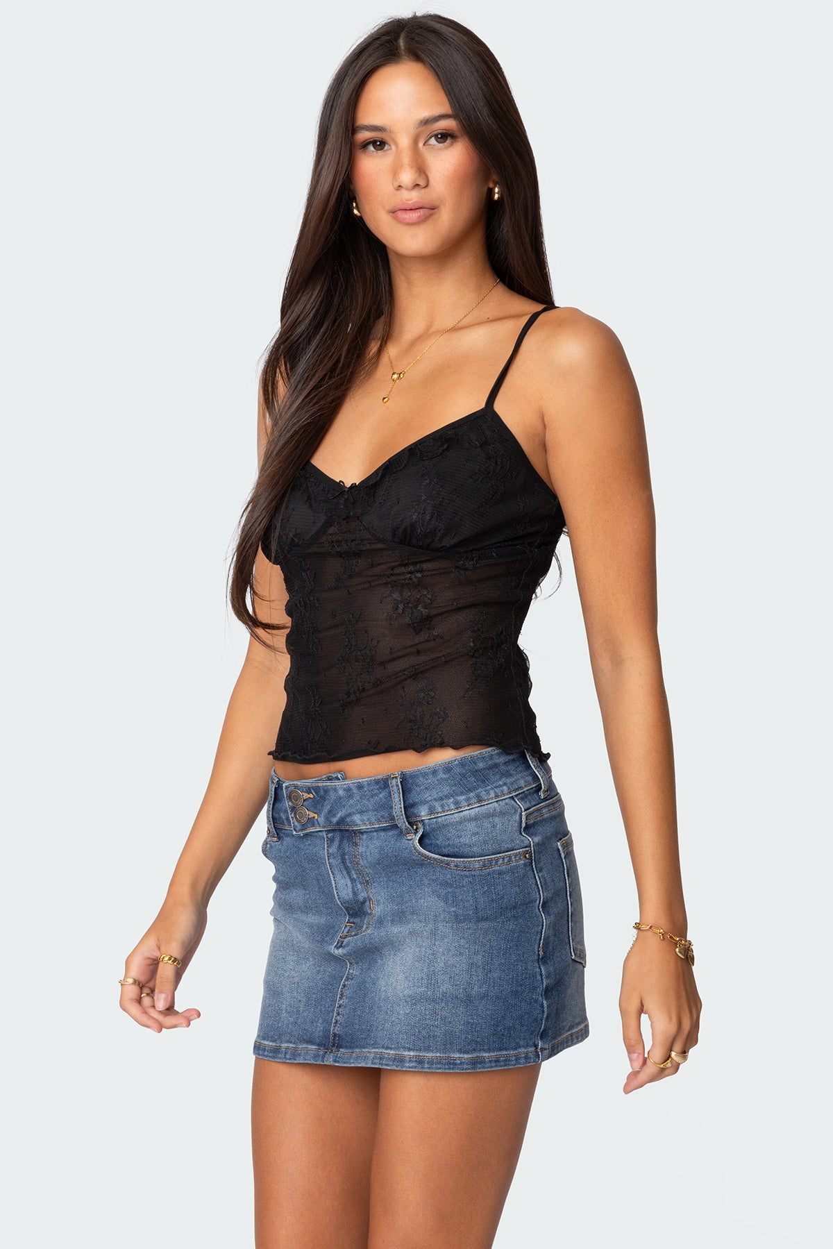 Angelina Sheer Lace Tank Top - Image 3