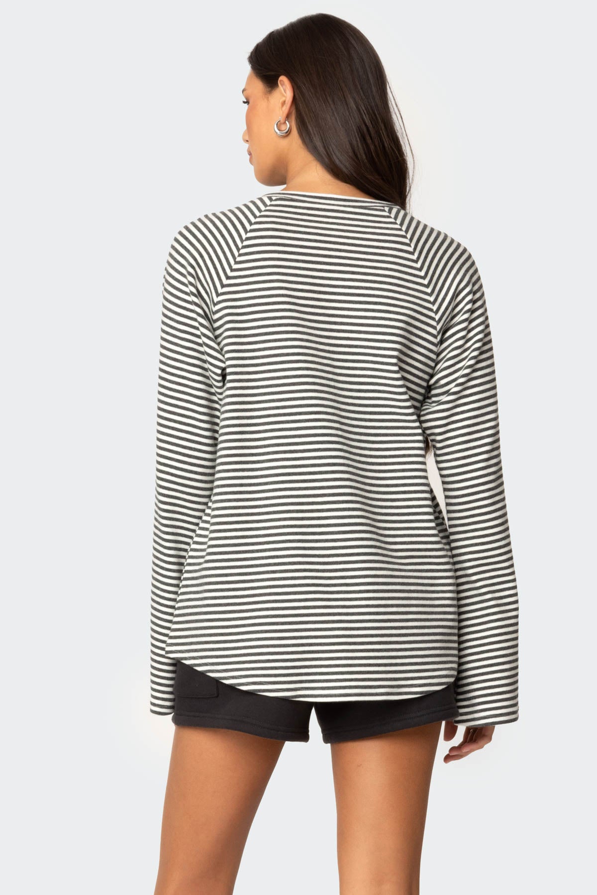 Stripey Oversized Bell Sleeve Top - Image 5