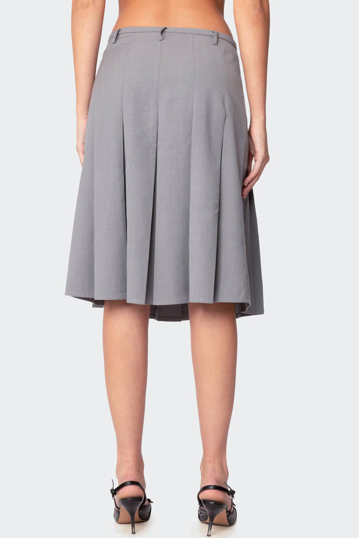 Ethel Side Slit Pleated Midi Skirt - Image 5