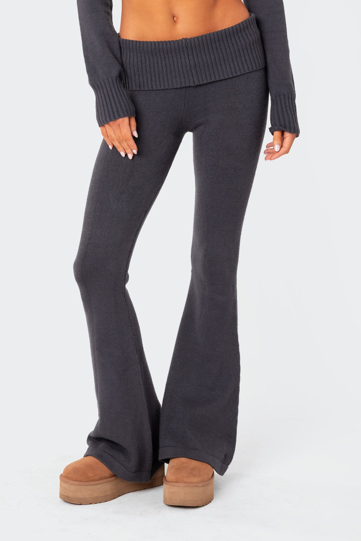 Desiree Knitted Low Rise Fold Over Pants - Image 2