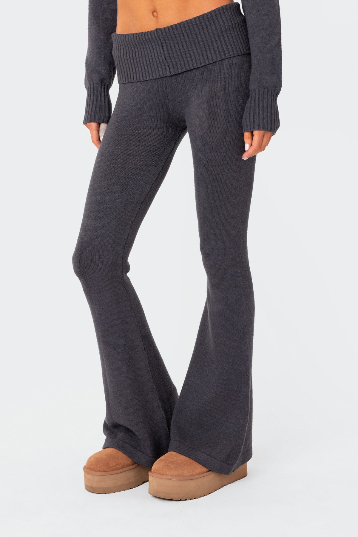 Desiree Knitted Low Rise Fold Over Pants - Image 3