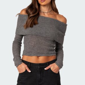 Lili fold over knit top