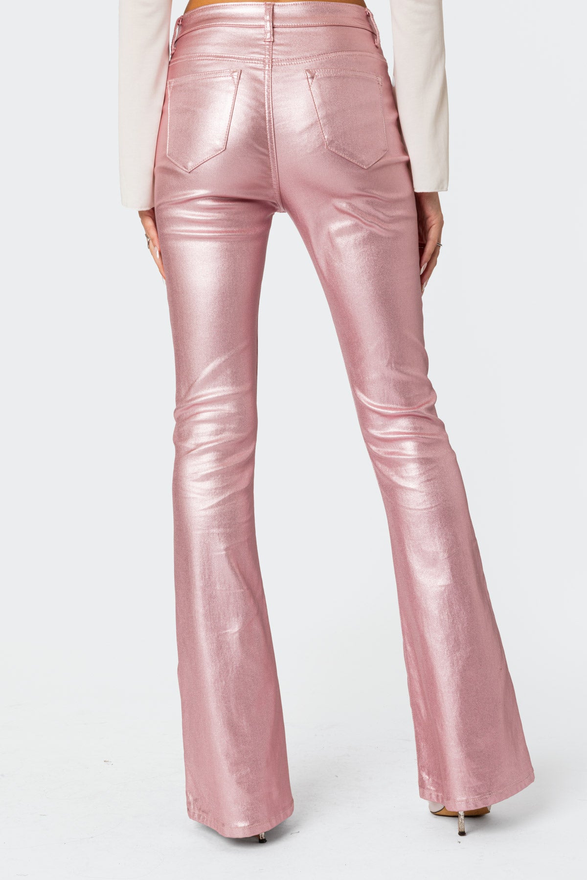 Luna Faux Leather Flare Jeans - Image 5