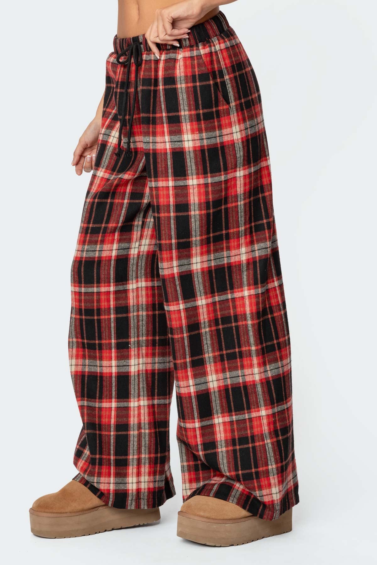 Lounge Around Plaid Wide Leg Pants - Image 3