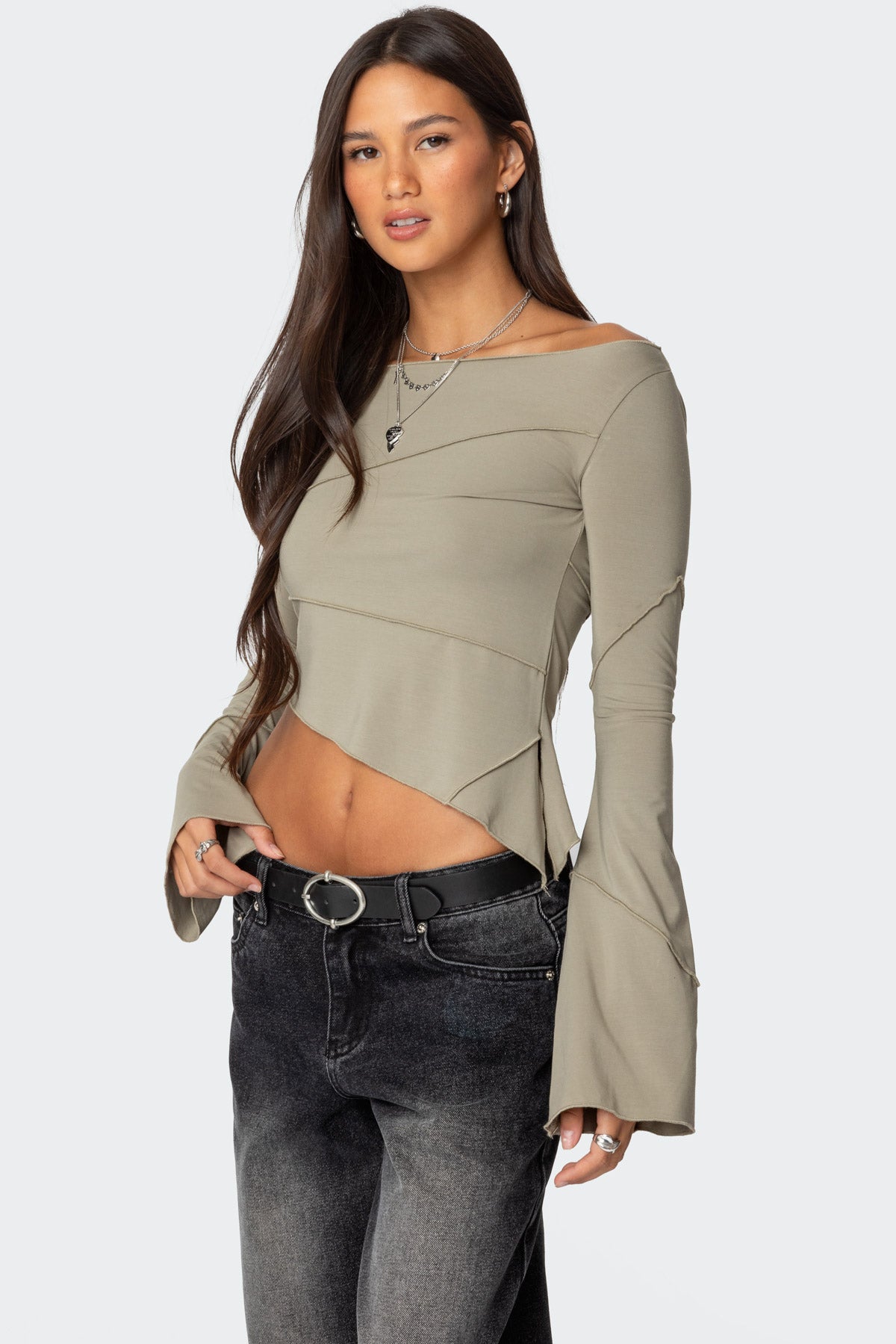 Maura Boat Neck Asymmetric Top - Image 3