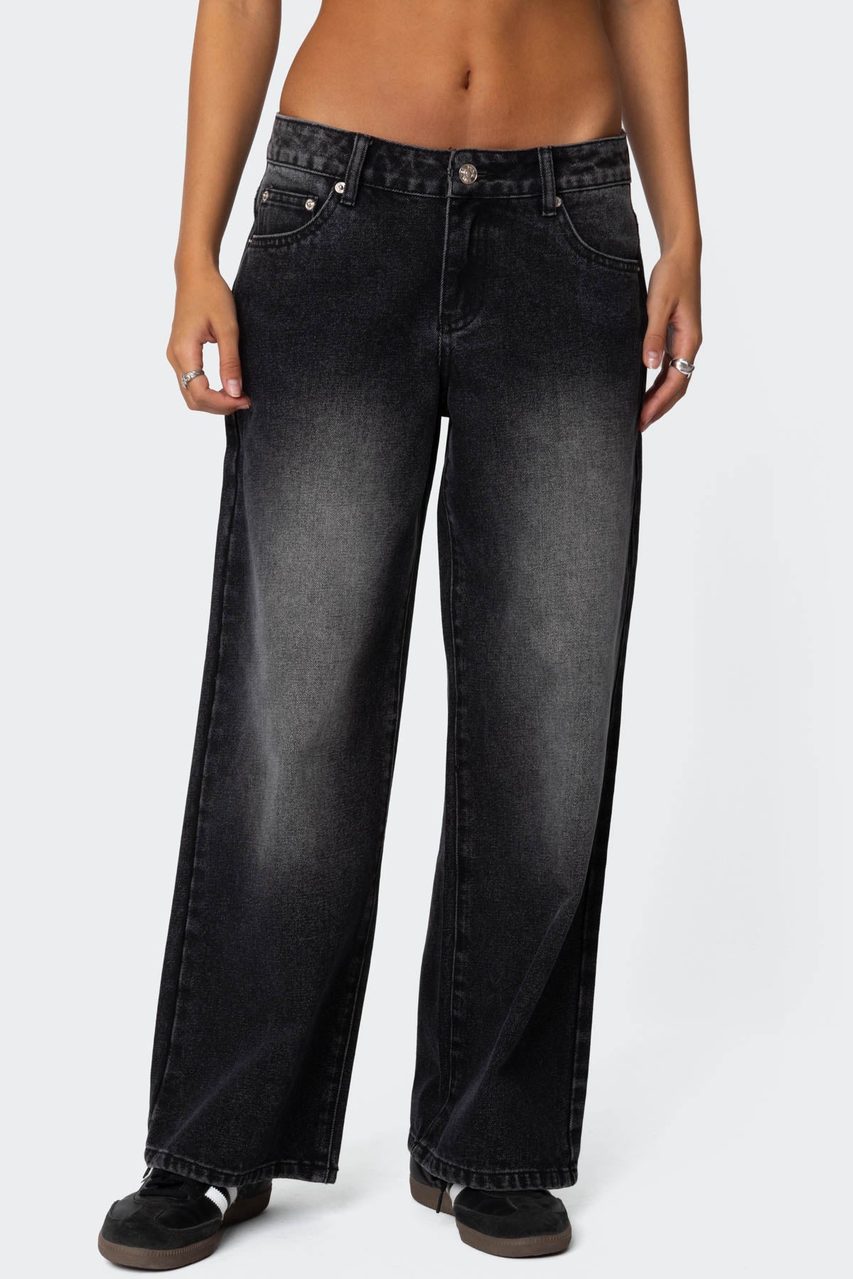 Petite Magda Low Rise Acid Wash Jeans - Image 2