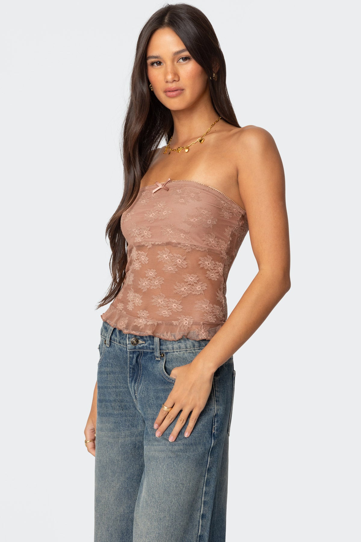 Ballet Sheer Lace Tube Top - Image 3