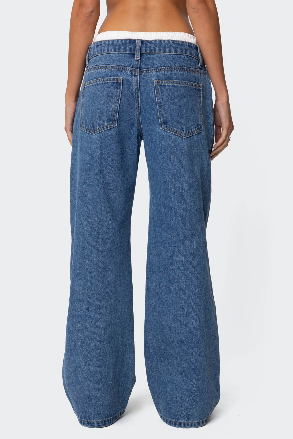 Drawstring Boxer Detail Jeans - Image 5