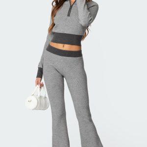 Lei Contrast Knit Flared Pants