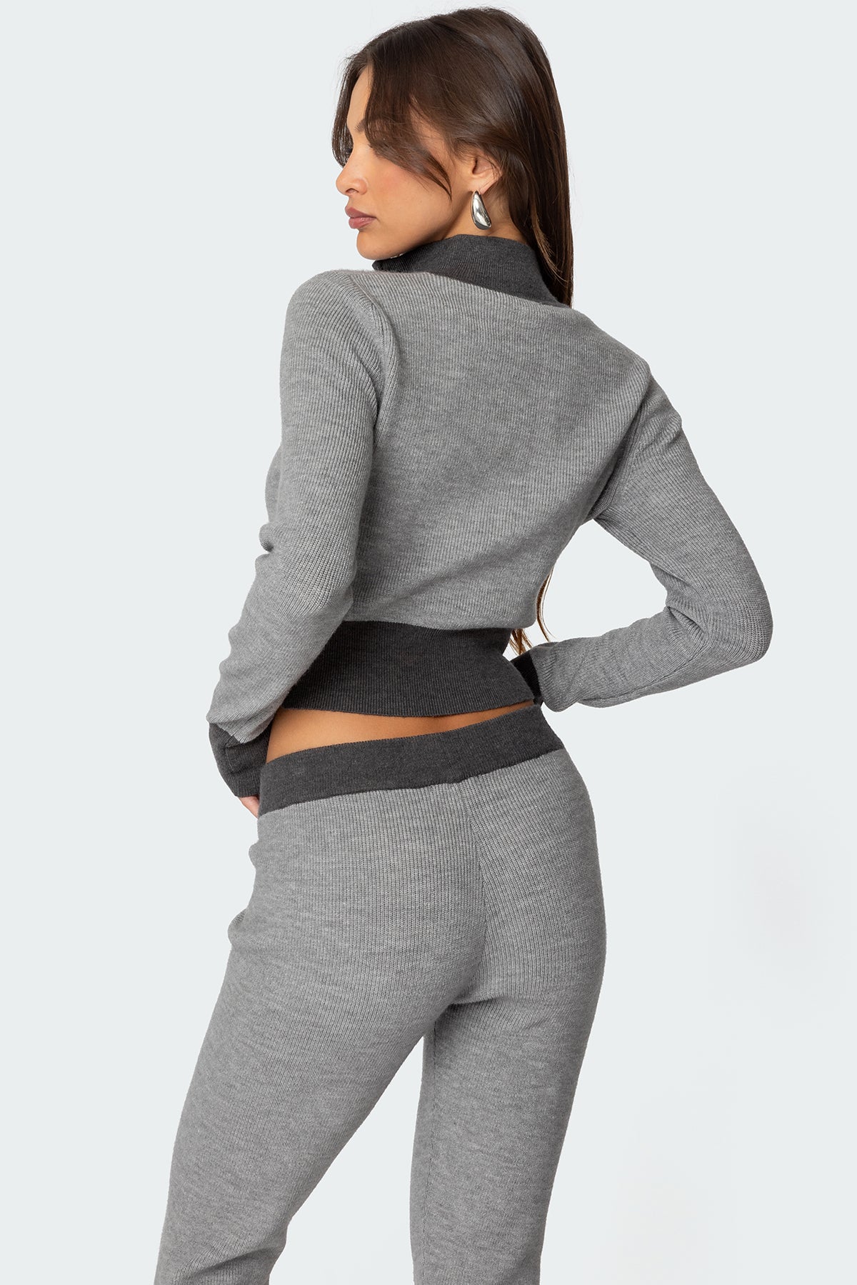 Lei Contrast Half Zip Knit Top - Image 5