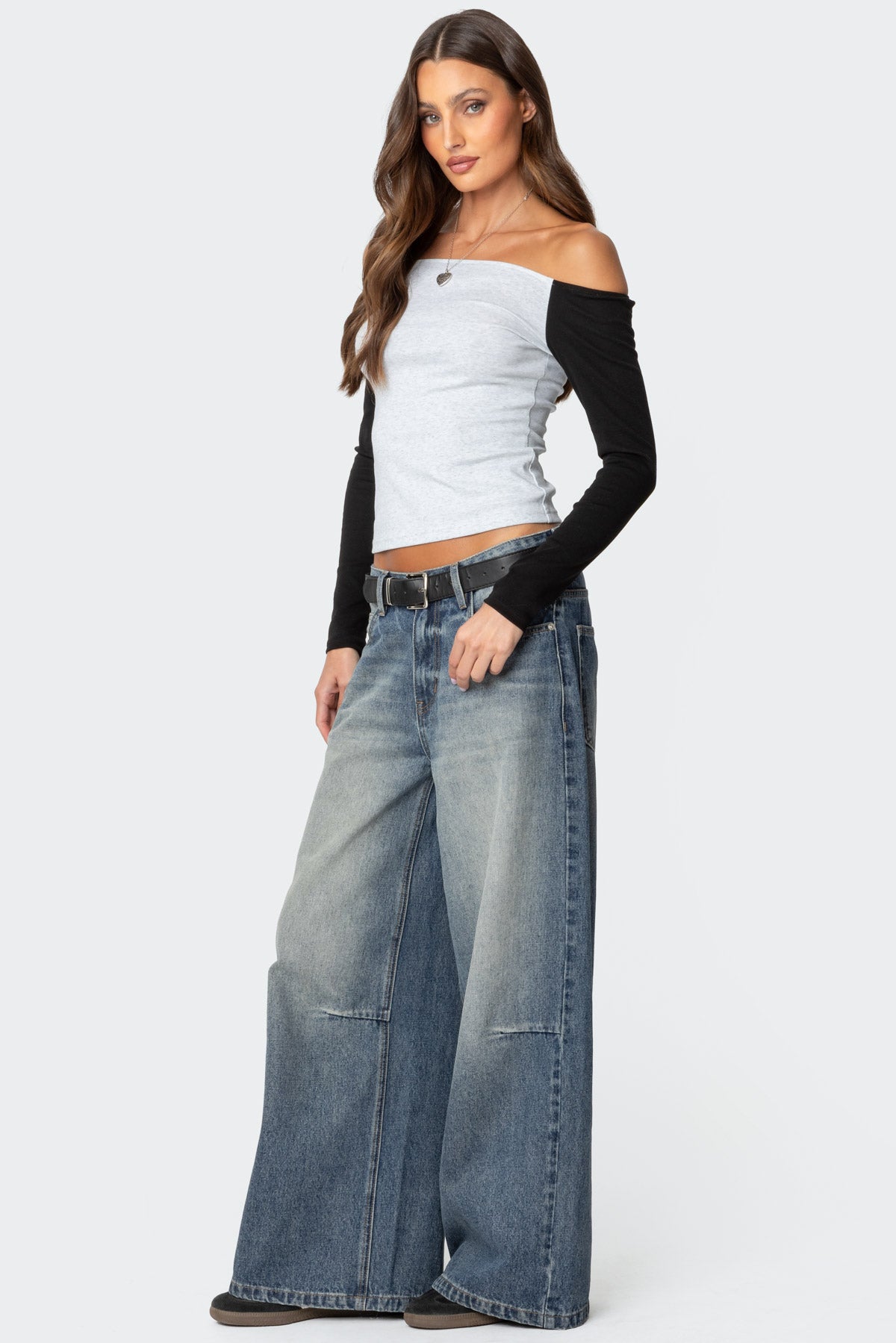 Contrast Off Shoulder Top - Image 4