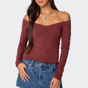 Nattie Off Shoulder V Neck Top
