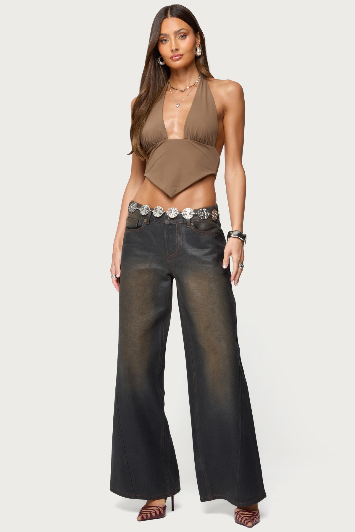 Open Back Triangle Halter Top - Image 5