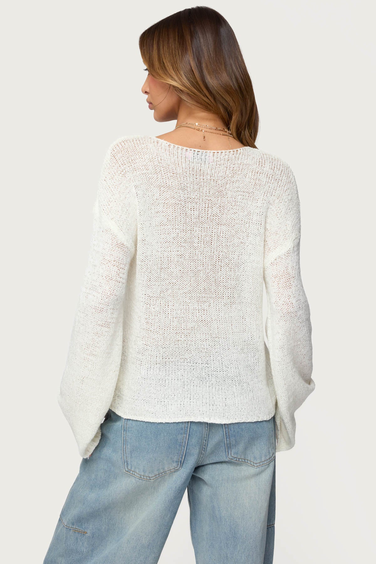 Drop Shoulder Light Knit Sweater - Image 4