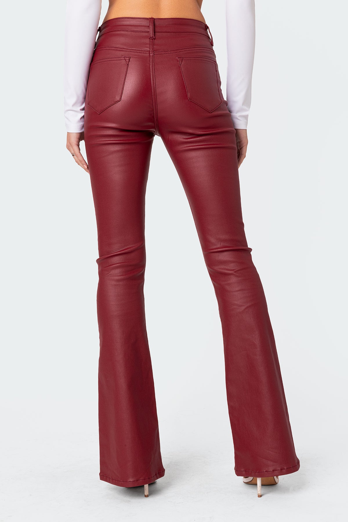 Luna Faux Leather Flare Jeans - Image 5