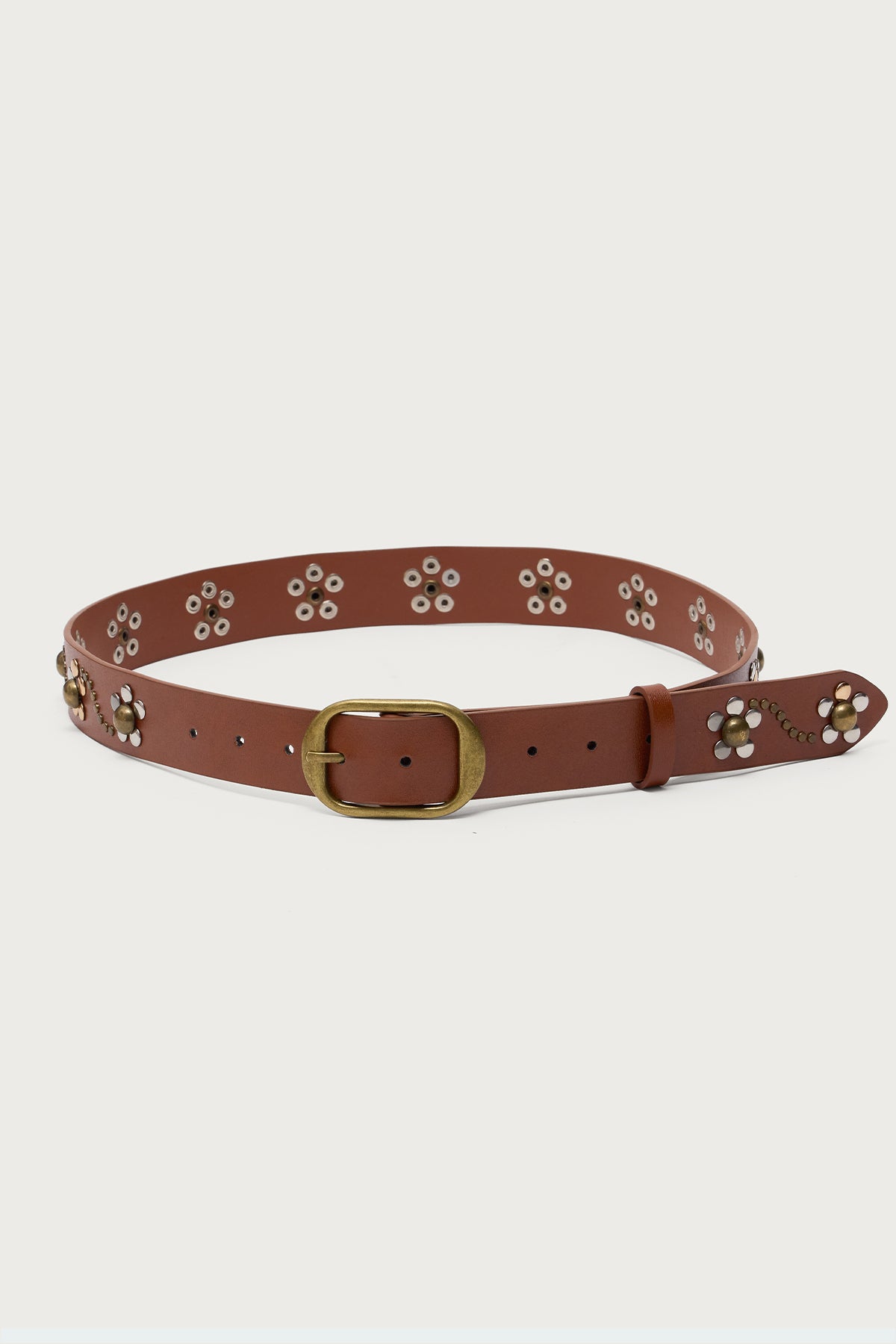 Flower Studded Faux Leather Belt - Image 2