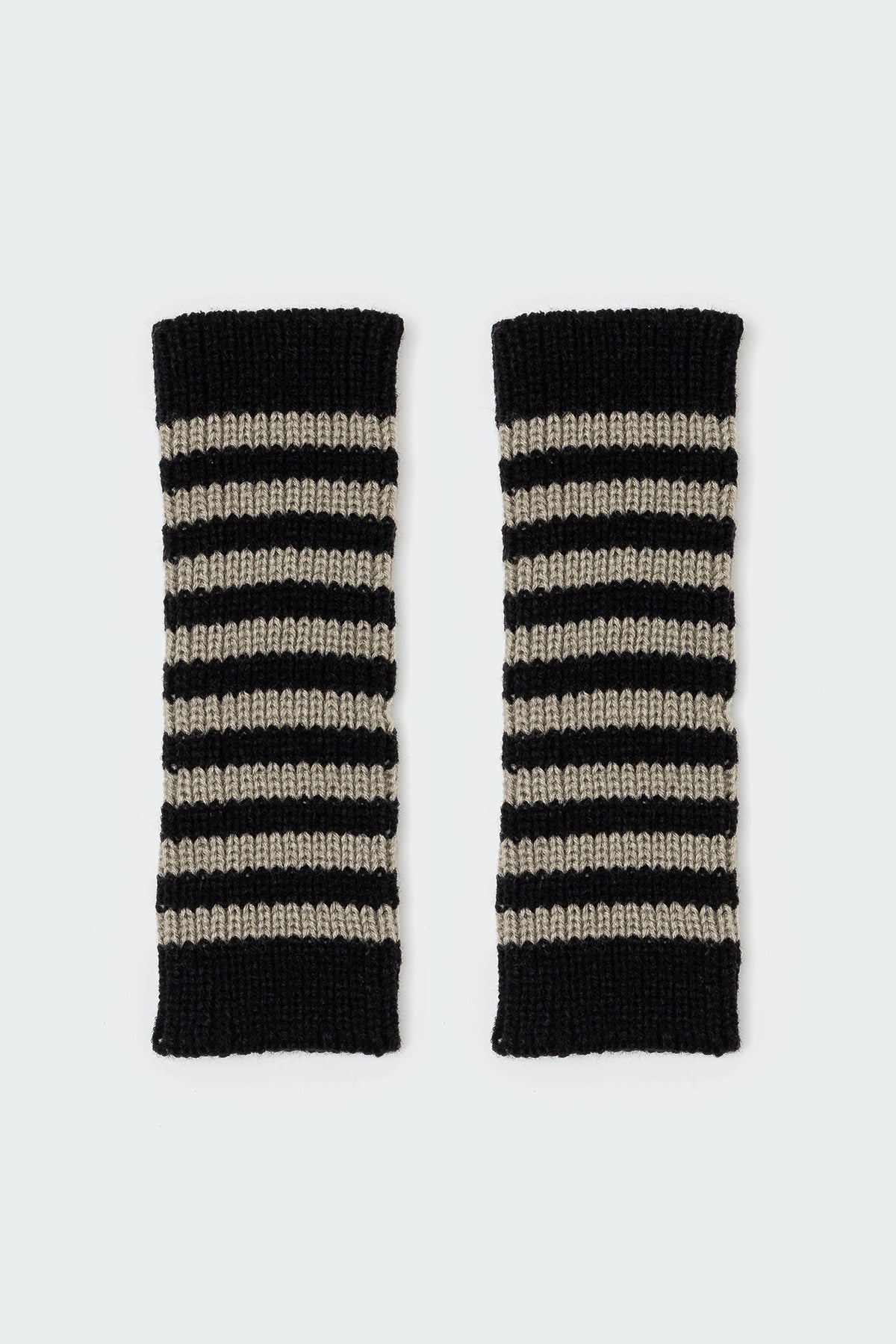 Striped Knit Fingerless Gloves - Image 2