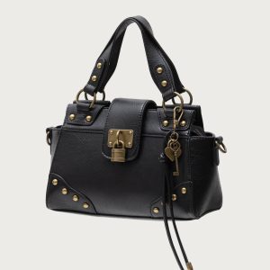 Vintage Hardware Faux Leather Bag