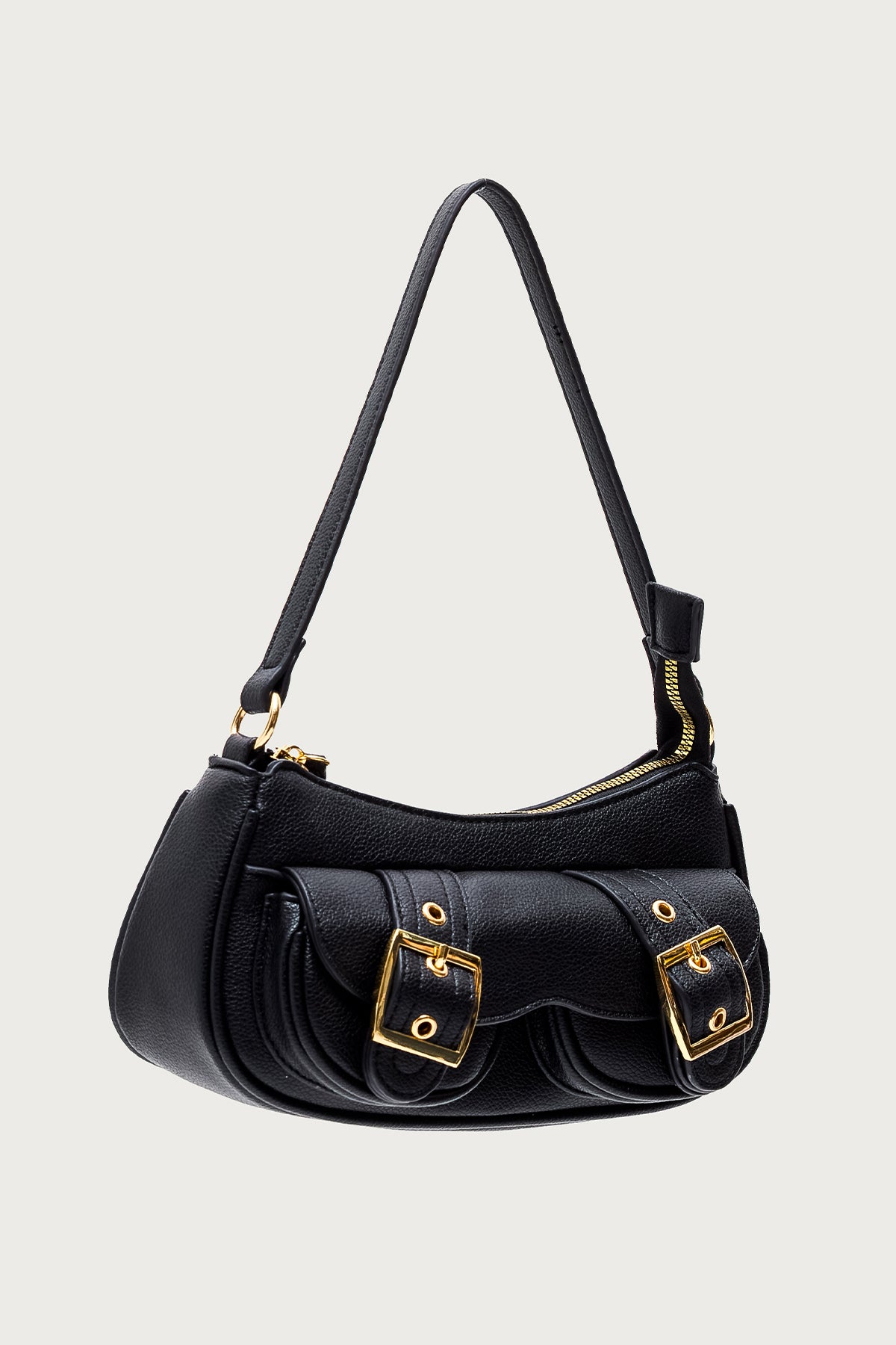 Zinnia Faux Leather Buckle Bag - Image 3