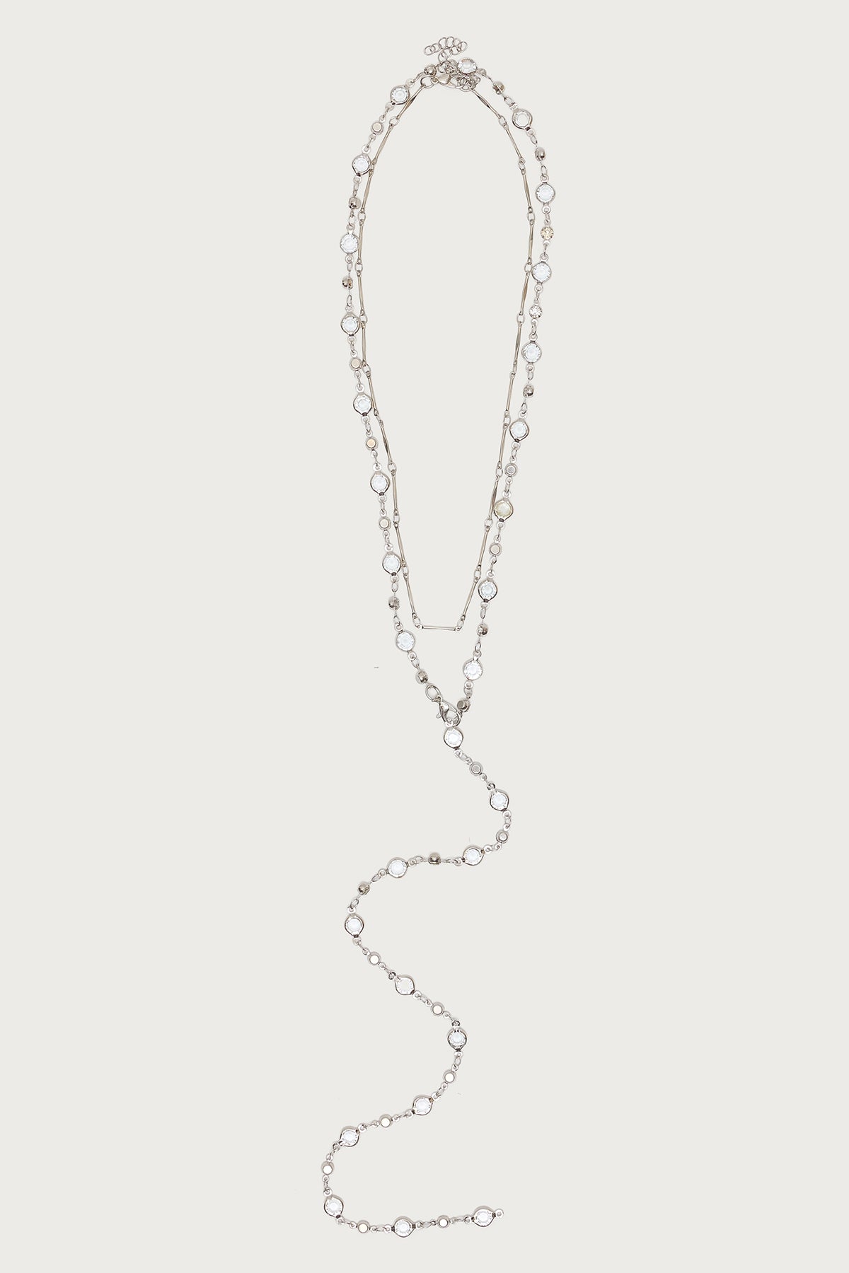 Faux Crystal Cascading Necklace Set - Image 2