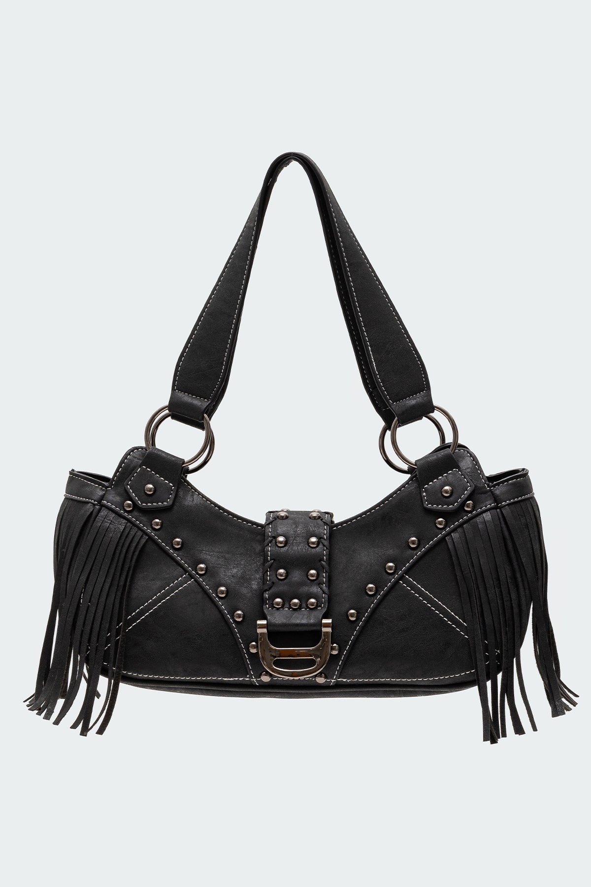 Shterna Fringed Faux Leather Sueded Bag - Image 2
