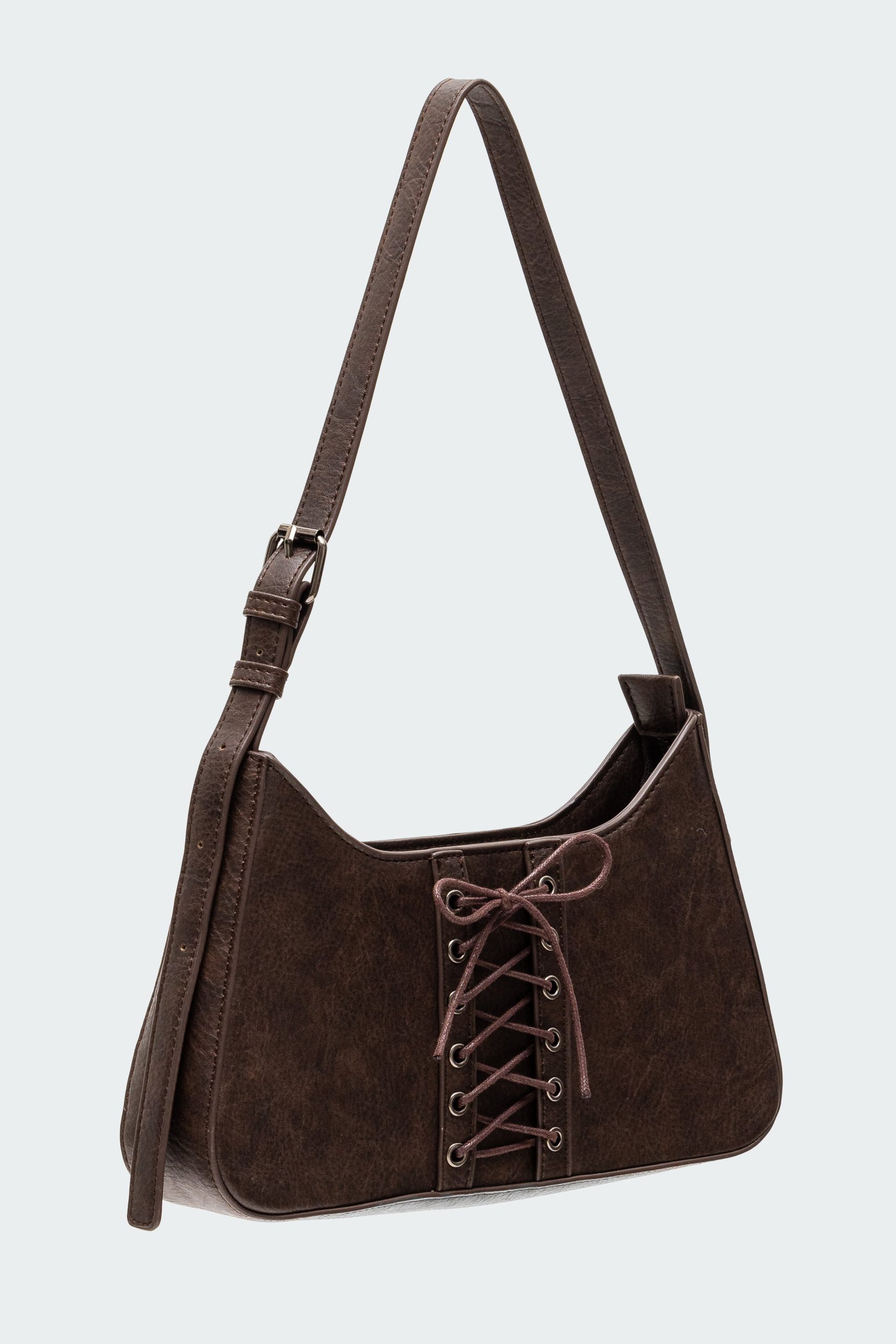 Lace Up Faux Leather Bag - Image 3