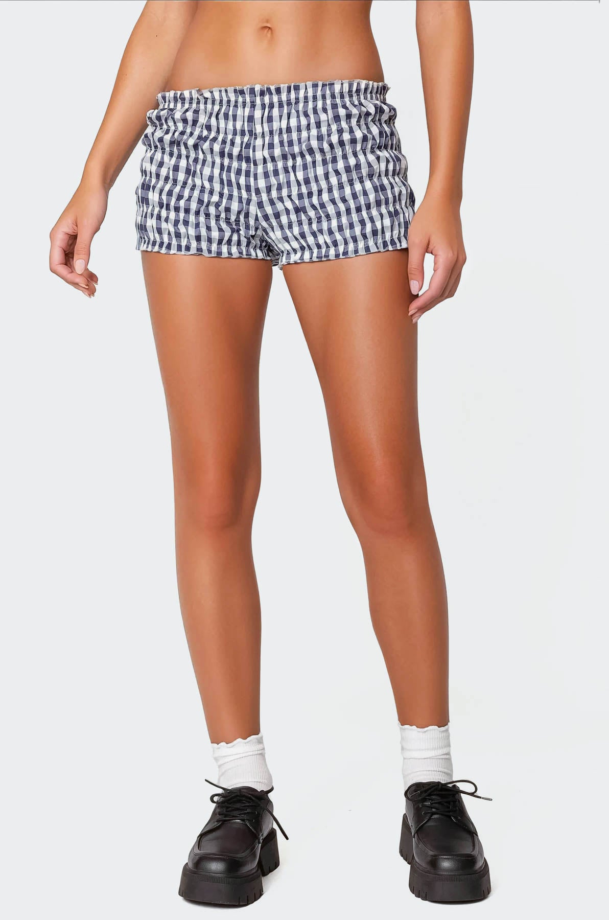 Gingham Scrunch Shorts - Image 2