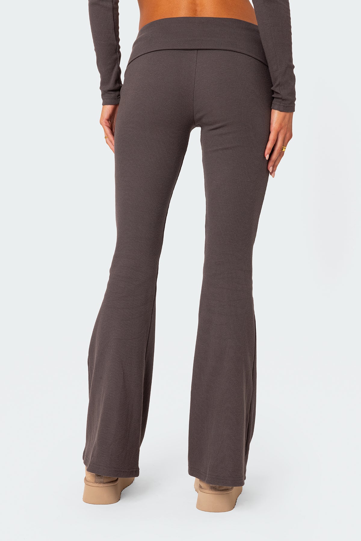 Coffee Break Ribbed Flare Leggings - Image 4