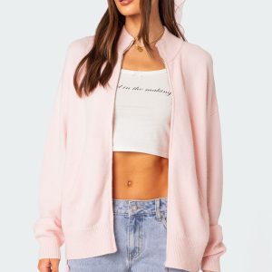 Montie Oversized Double Zip Cardigan