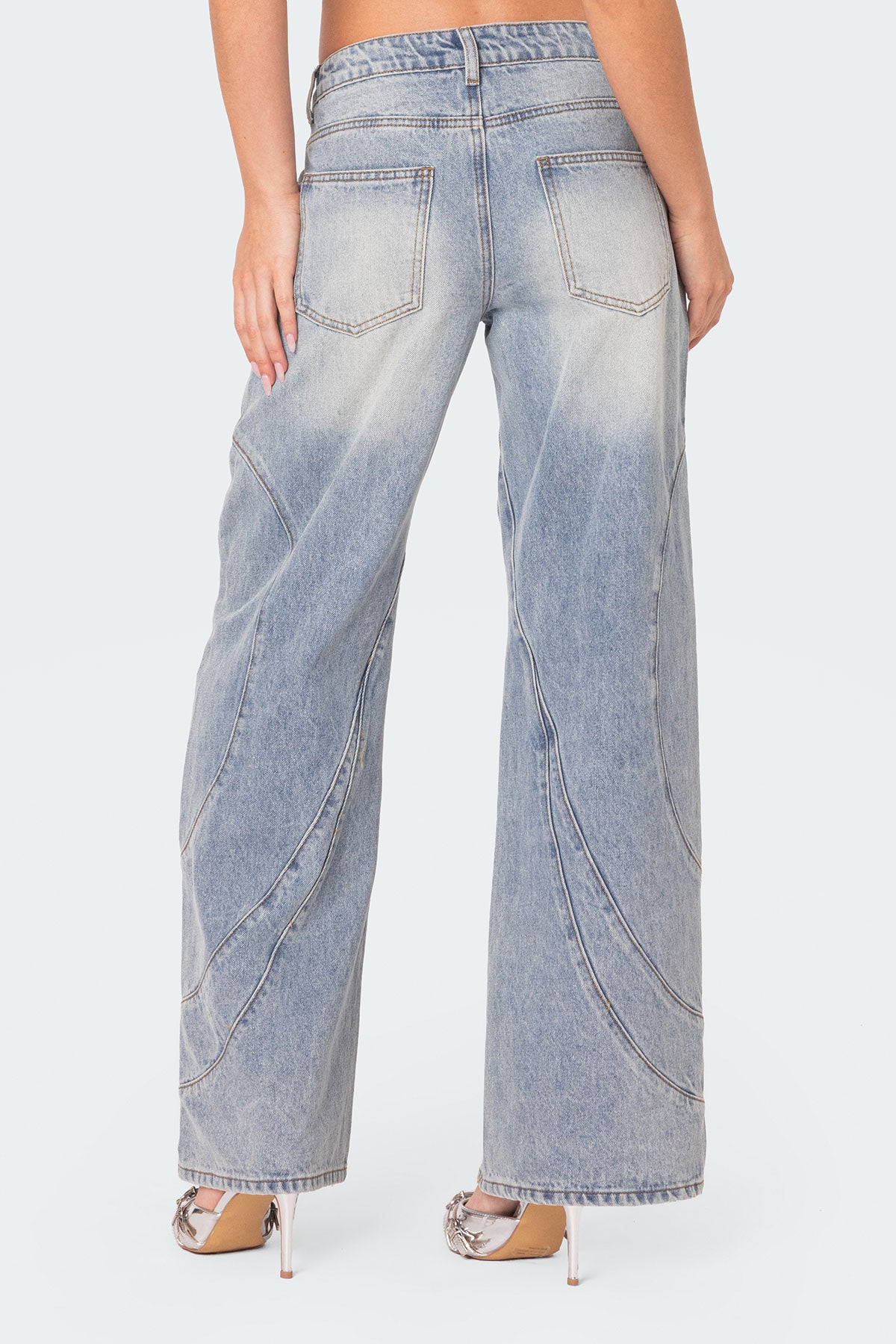 Oaklynn Stitch Detail Low Rise Jeans - Image 4
