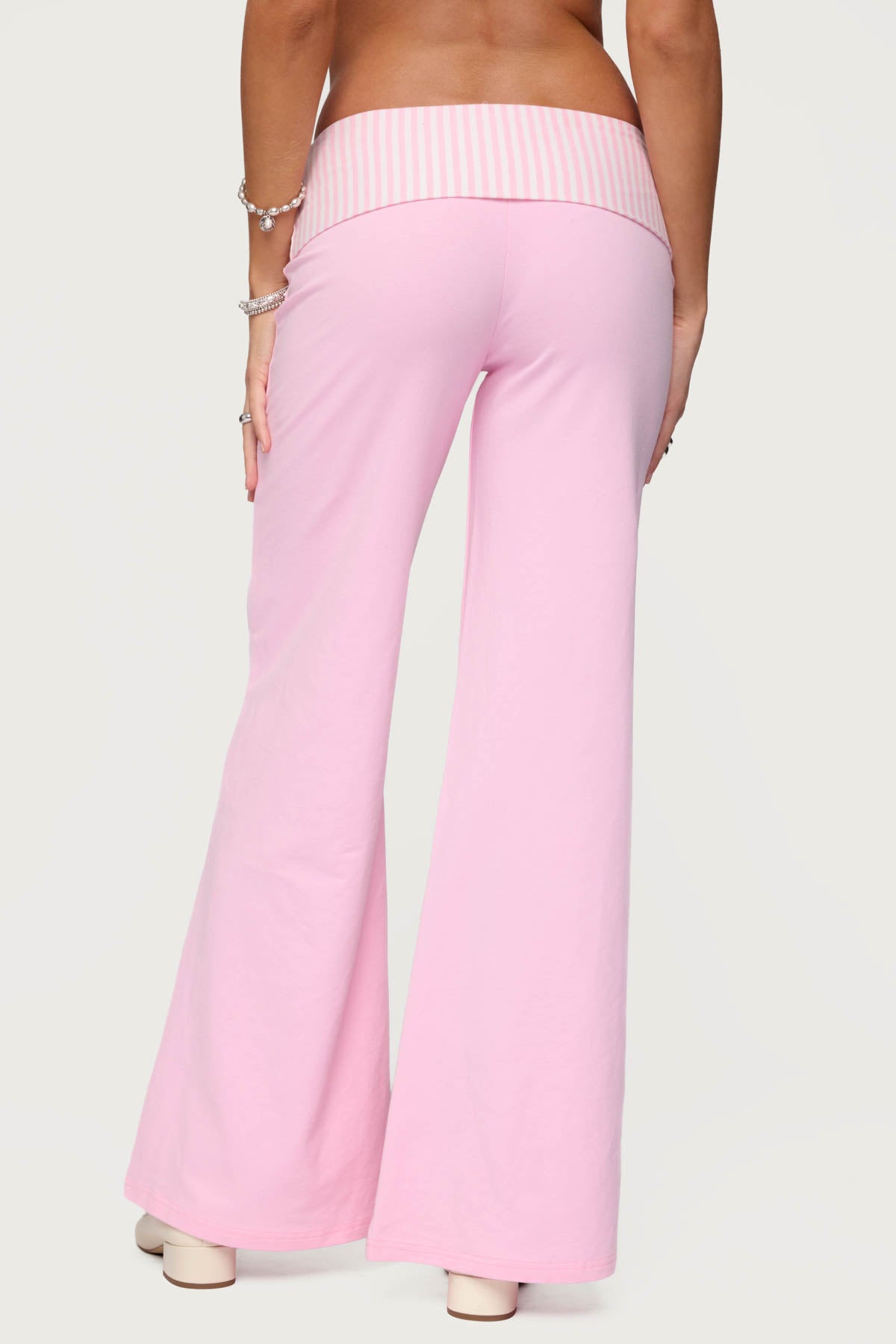 Meshey Striped Fold Over Pants - Image 4