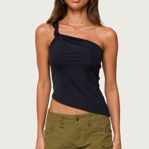 Knotted One Shoulder Asymmetric Top