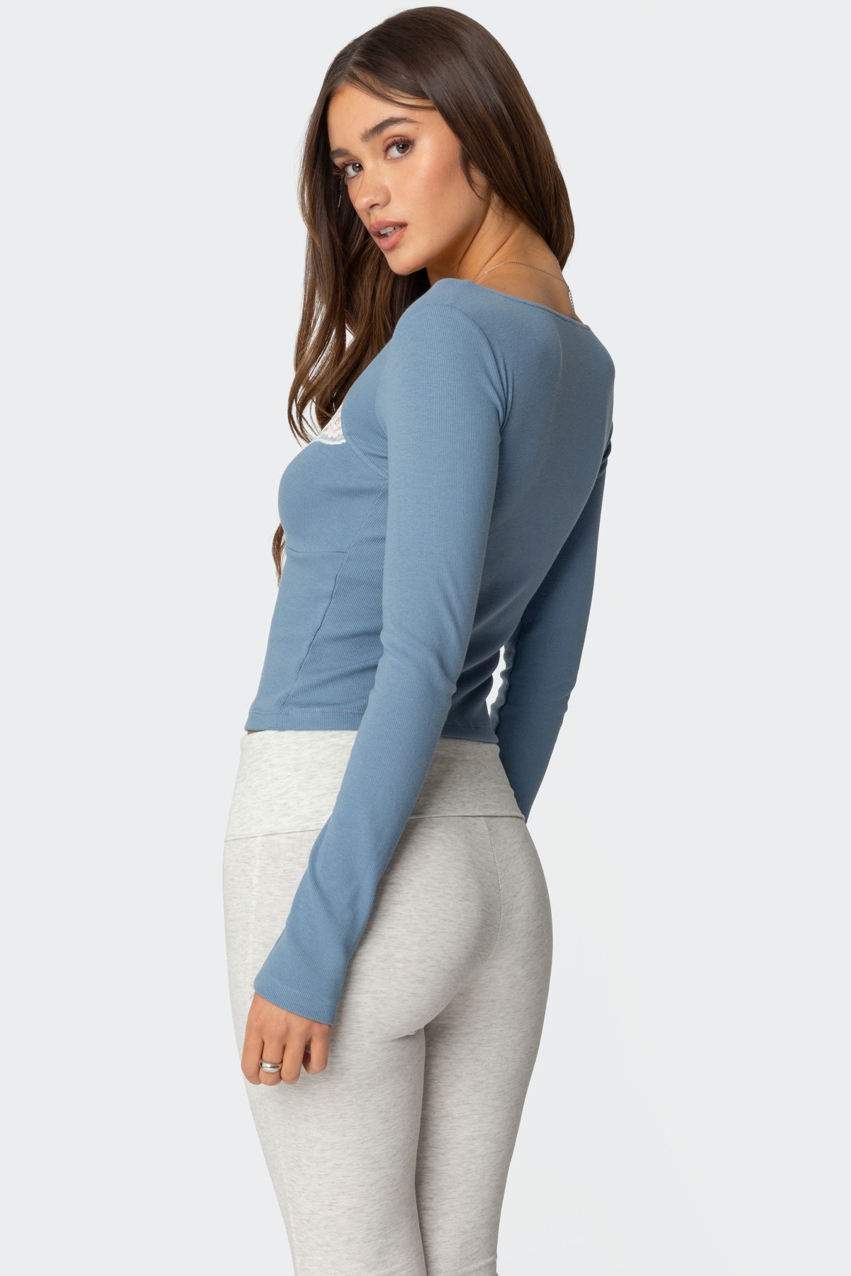 Morgyn Lace Trim Ribbed Top - Image 5