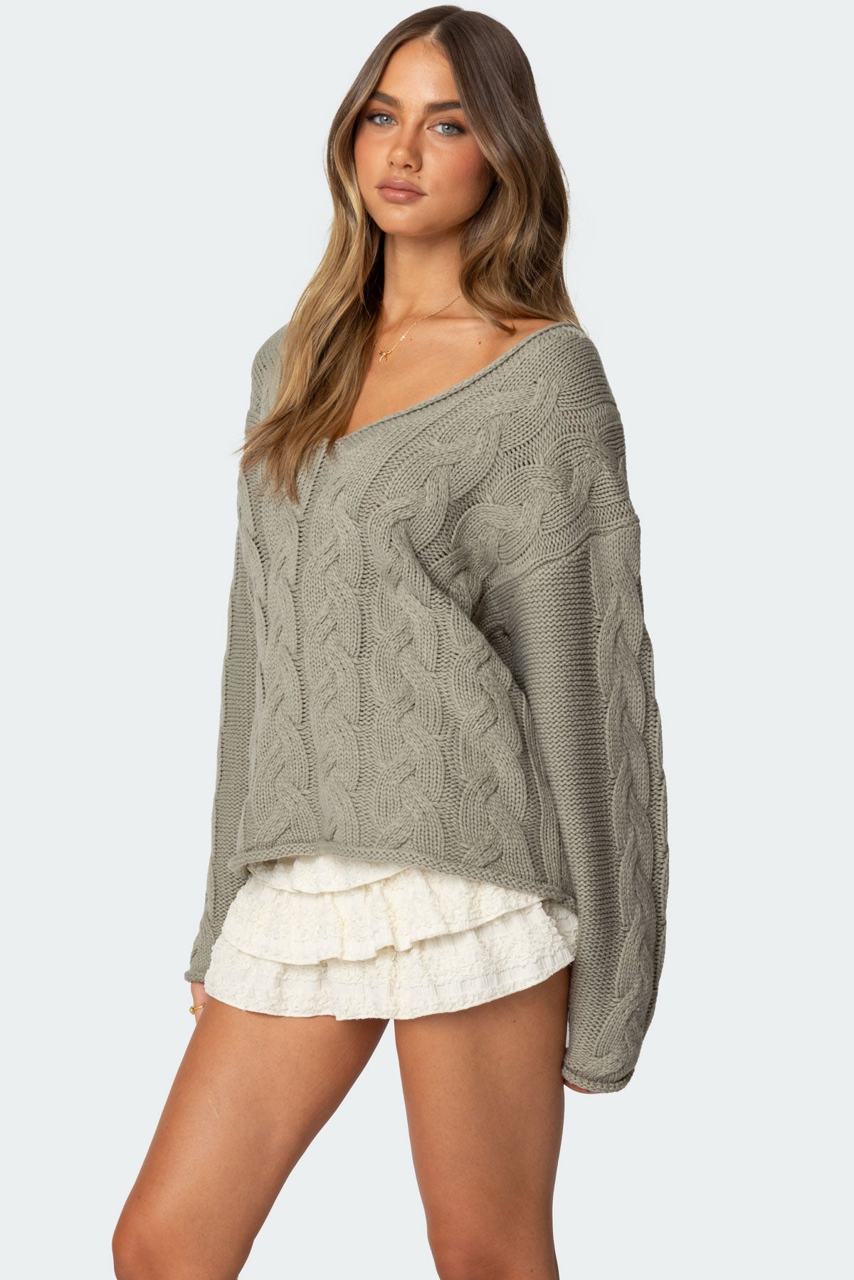 Inga Oversized Cable Knit Sweater - Image 3