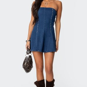 Fara Strapless Denim Mini Dress