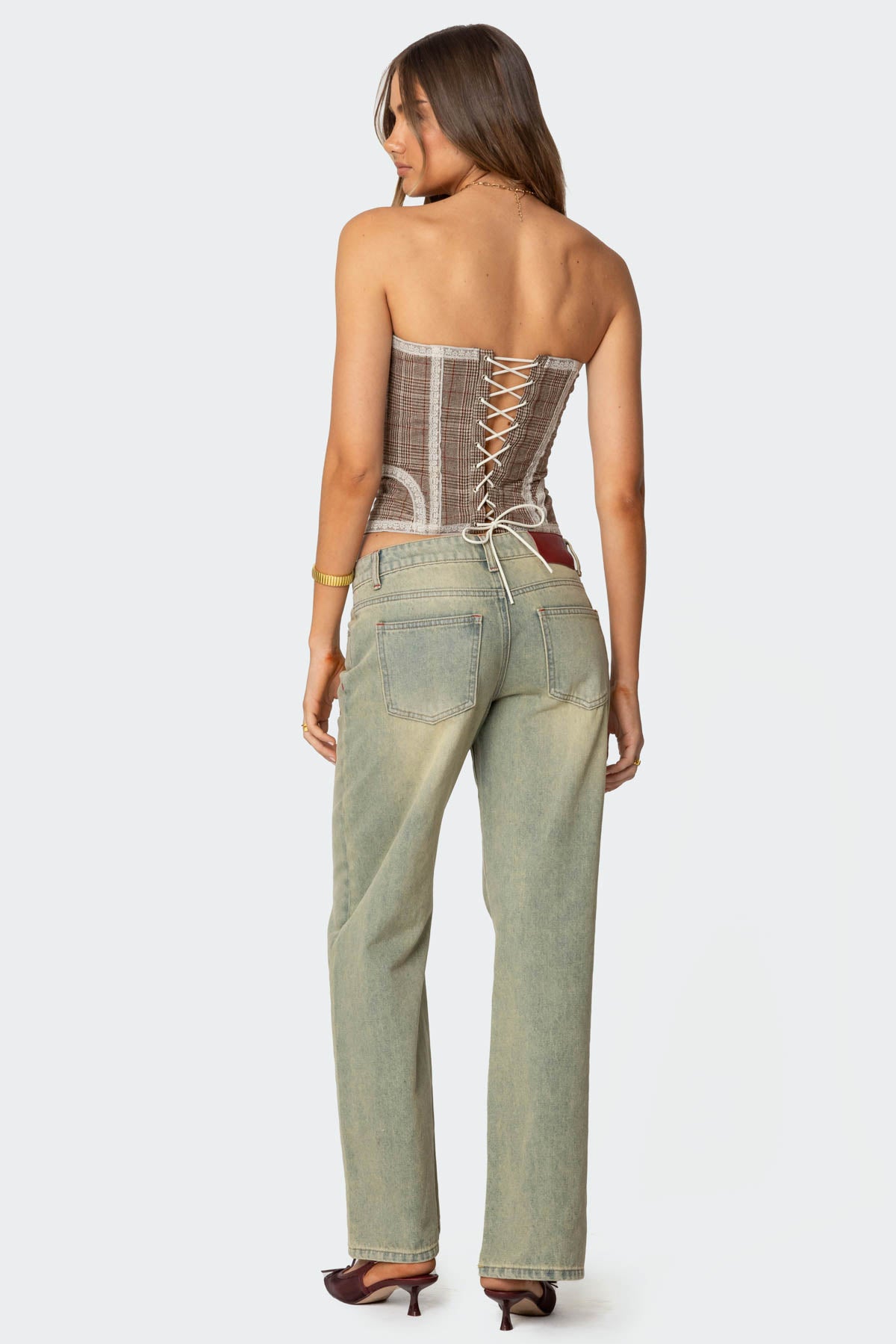 Jaiden Houndstooth Plaid Corset - Image 2