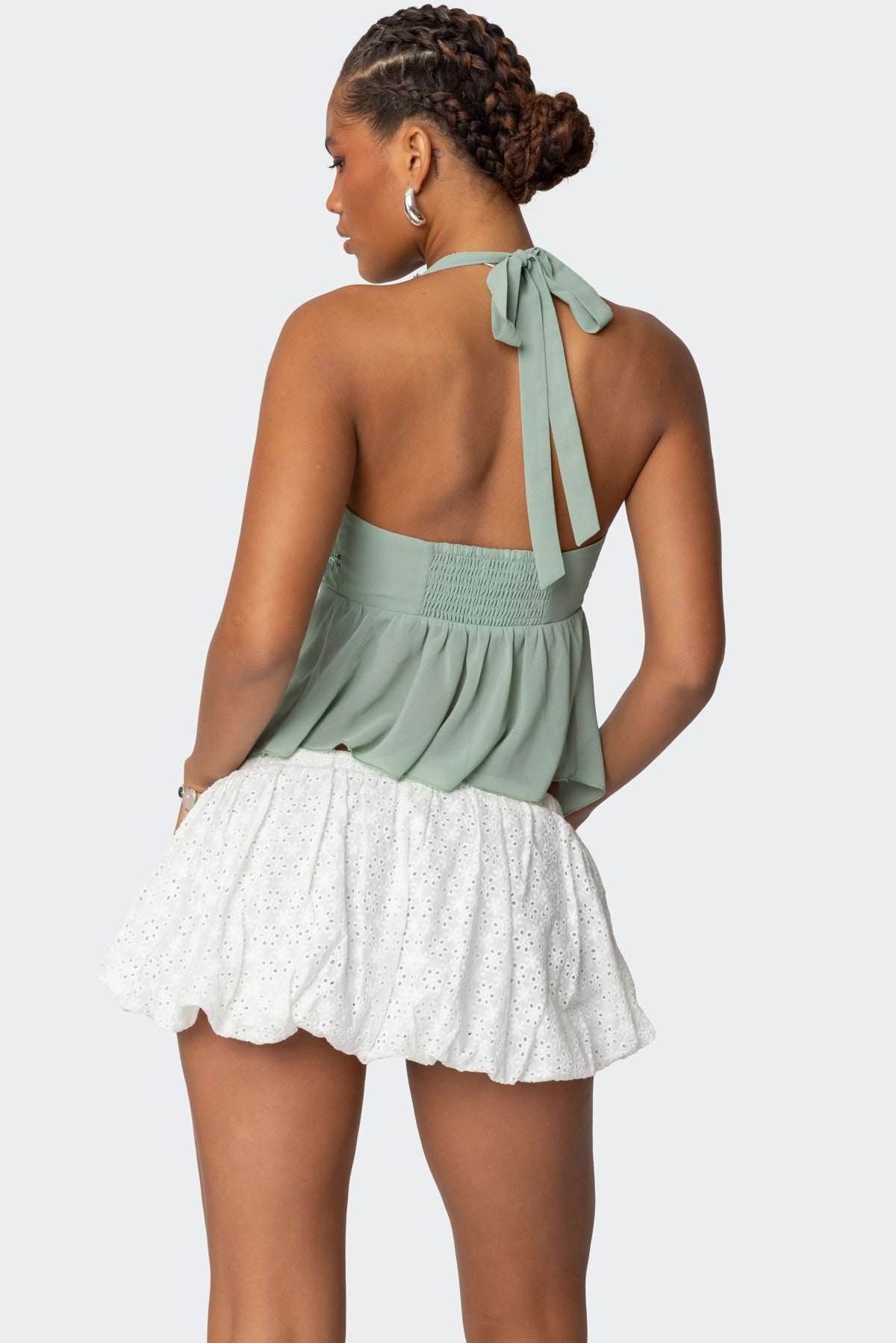 Sequin Chiffon Split Front Top - Image 5