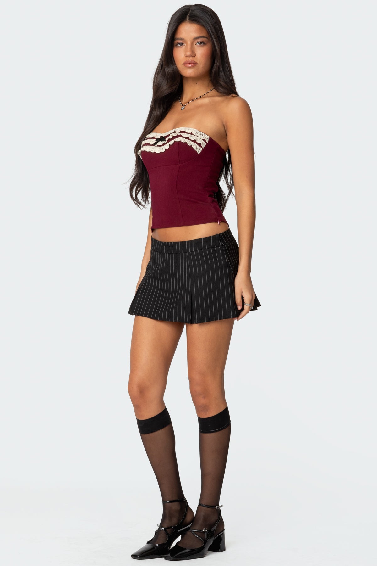 Eyelet Ruffle Strapless Top - Image 4