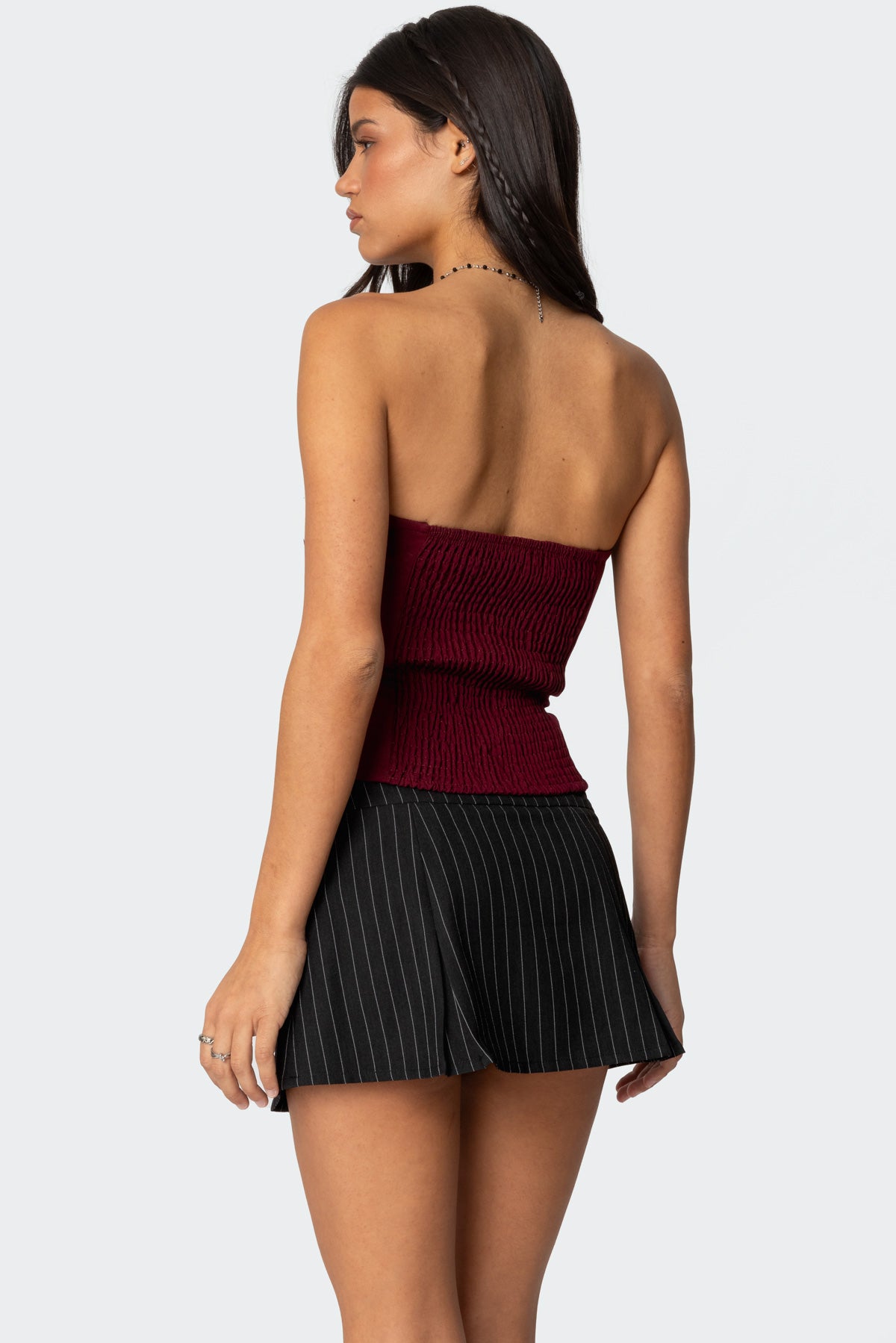 Eyelet Ruffle Strapless Top - Image 5